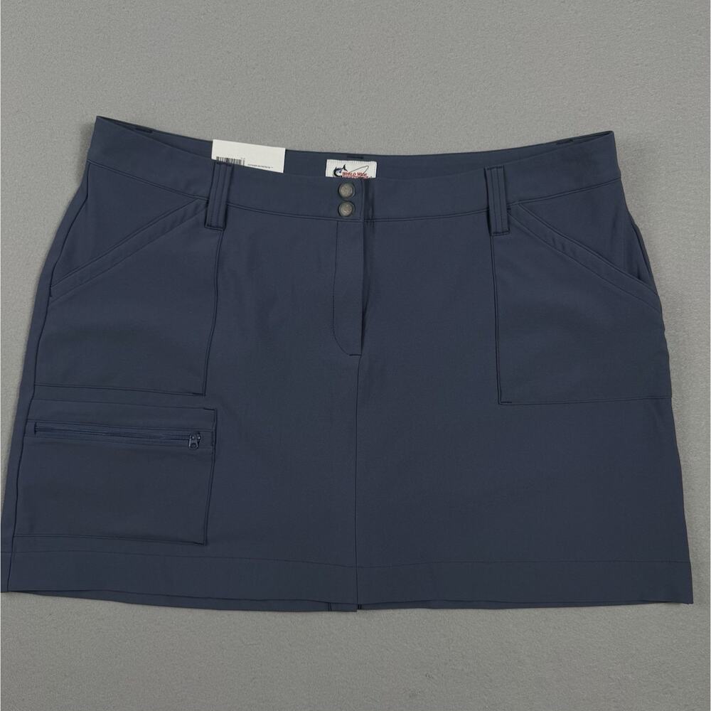 World Wide Sportsman Skort Women Size 18 Blue Stretch Golf Coastal Athletic NWT - Picture 10 of 16